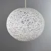 Dunelm Abaca Ball 27cm White Easy Fit Pendant -DUNEL House Shop 30027683
