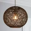 Dunelm Abaca Ball 24cm Grey Easy Fit Pendant -DUNEL House Shop 30199790