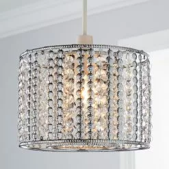 Dunelm Monica Chrome Easy Fit Pendant