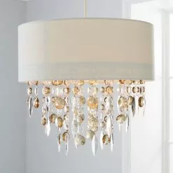 Dunelm Mila Ivory Jewel Shade Easy Fit Pendant