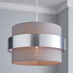 Dunelm Joey Grey Easy Fit Pendant