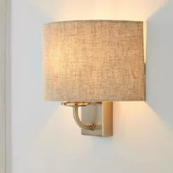 Dunelm Preston Ivory Linen Shaded Wall Light
