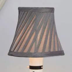 Dunelm Twisted Pleat Candle Lamp Shade 12cm Grey