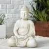 Dunelm Fibre Clay Cream Sitting Buddha 2 Dunelm Fibre Clay Cream Sitting Buddha -DUNEL House Shop 30483753