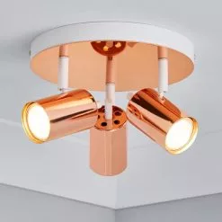 Dunelm Carter 3 Light Copper Spotlight