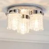 Dunelm Hylton 3 Light Glass Bathroom Flush Ceiling Fitting -DUNEL House Shop 30575508