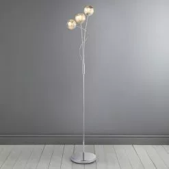 Dunelm Arta 3 Arm Smoked Glass Floor Lamp