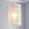 Dunelm Grayson Stripe Glass White Easy Fit Pendant -DUNEL House Shop 30647567