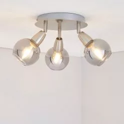 Dunelm Tia 3 Light Nickel Spotlight