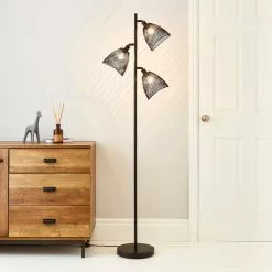 Dunelm Jaula 3 Light Black Floor Lamp