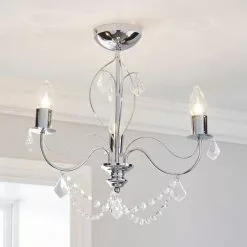 Dunelm Elizabeth 3 Light Bathroom Chrome Chandelier