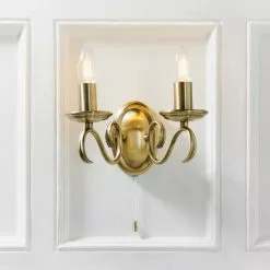 Vogue Lighting Vogue Bernice 2 Light Wall Light Antique Brass