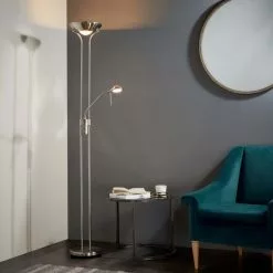 Vogue Lighting Vogue Rome Father And Child Floor Lamp Satin Nickel
