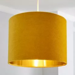 Dunelm Santos Drum Lamp Shade 36cm Ochre