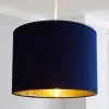 Dunelm Santos Drum Lamp Shade 36cm Navy -DUNEL House Shop 30671352