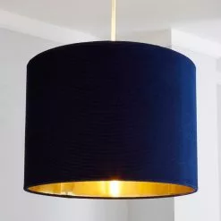 Dunelm Santos Drum Lamp Shade 36cm Navy
