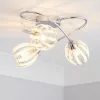 Dunelm Rosa 3 Light Chrome Semi-Flush Ceiling Fitting