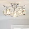 Dunelm Kleio 3 Light Glass Chrome Semi-Flush Ceiling Fitting -DUNEL House Shop 30671383