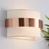 Dunelm Joey Ivory Shaded Copper Wall Light -DUNEL House Shop 30671387