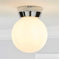 Dunelm Harlow 1 Light Frosted Glass Flush Ceiling Fitting