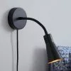 Dunelm Nola Adjustable Easy Fit Plug In Wall Light Black -DUNEL House Shop 30671397
