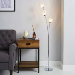 Dunelm Rosa 3 Light Chrome Floor Lamp