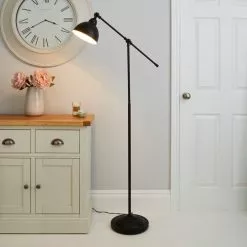 Dunelm Lever Arm Black Floor Lamp