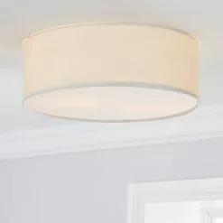 Dunelm Sara 38cm Ivory Shade Flush Ceiling Fitting
