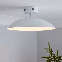 Dunelm Usk White Semi-Flush Ceiling Fitting