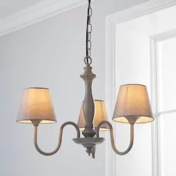 Dunelm Tofty 3 Light Grey Ceiling Fitting