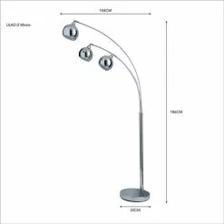 Dunelm Herm 3 Arm Arc Chrome Floor Lamp -DUNEL House Shop 30674394 alt04