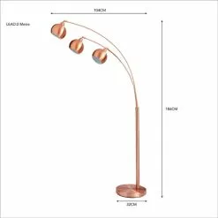 Dunelm Herm 3 Arm Arc Copper Floor Lamp -DUNEL House Shop 30674395 alt04