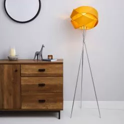 Dunelm Elements Harley Tripod Ochre Floor Lamp