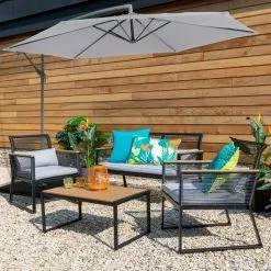 Dunelm 3m Elements Grey Cantilever Parasol