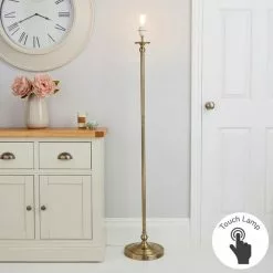 Dunelm Irene Touch Antique Brass Floor Lamp Base