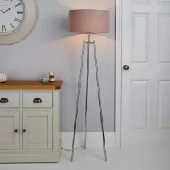Dunelm Nora Tripod Floor Lamp Chrome
