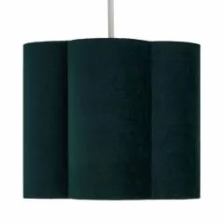Dunelm Vivian 25cm Scallop Velvet Green Lamp Shade -DUNEL House Shop 30690172 alt04