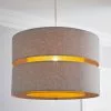 Dunelm Frea Lennox 45cm Ochre Drum Shade -DUNEL House Shop 30690580
