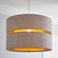 Dunelm Frea Lennox 45cm Ochre Drum Shade