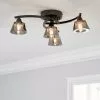 Dunelm Vanessa Smoked 4 Light Flush Ceiling Fitting