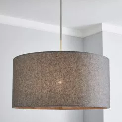 Dunelm Marl Felt 45cm Grey Drum Shade