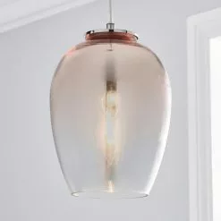 Dunelm Seychelles Blush Pink Pendant Ceiling Fitting