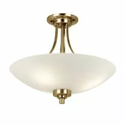 Vogue Lighting Vogue Welles 3 Light Flush Ceiling Fitting Brass