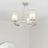 Vogue Lighting Vogue Easton Ribbed Glass Semi Flush Ceiling Fitting Chrome -DUNEL House Shop 30707473