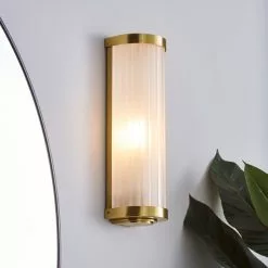 Dunelm Ripon Bathroom Wall Light Brushed Gold