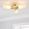 Dunelm Porto Bathroom 3 Light Ceiling Fitting Brass -DUNEL House Shop 30713572