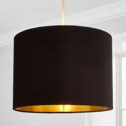 Dunelm Black Santos Velvet Corduroy Shade