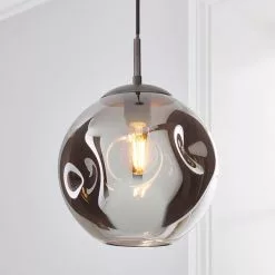 Dunelm Alexis Glass 1 Light Pendant Ceiling Fitting