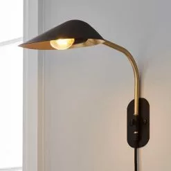Dunelm Savona Easy Fit Plug In Wall Light Black