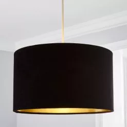 Dunelm Clara Velvet Shade 40cm Black